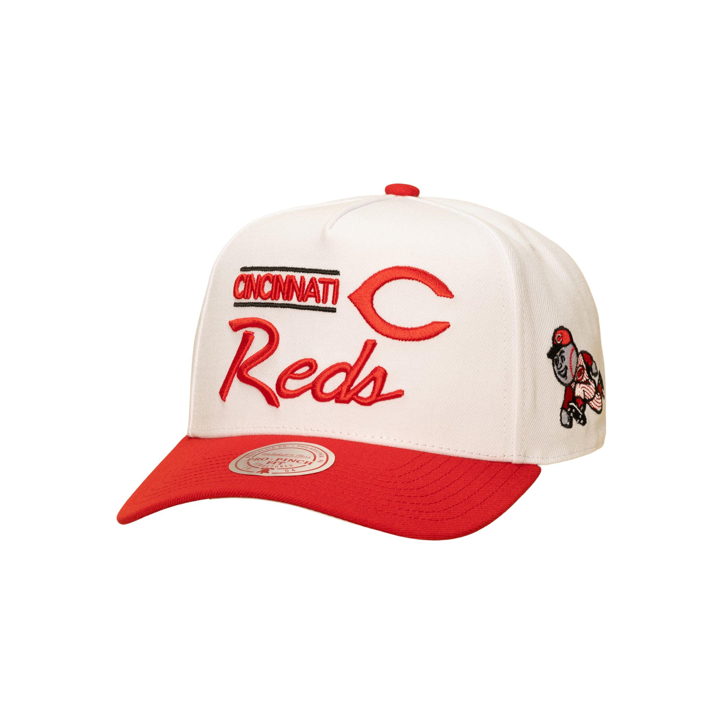 Mitchell & Ness Cincinnati Reds Bill Smack Snapback Hat  -  White/Red - WHITE/RED
